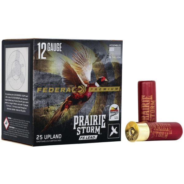 Federal prairie storm fs lead shotshells 12 ga 3" 1-5/8oz 1350 fps #6 25/ct