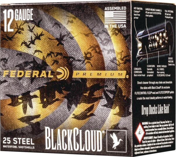 Federal black cloud fs steel shotshells 12ga 3" 1-1/4oz 1450 fps #1 25/ct