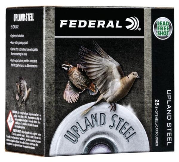 Federal upland steel shotshells 20ga 2-3/4" 7/8 oz 1500 fps #7. 5 25/ct