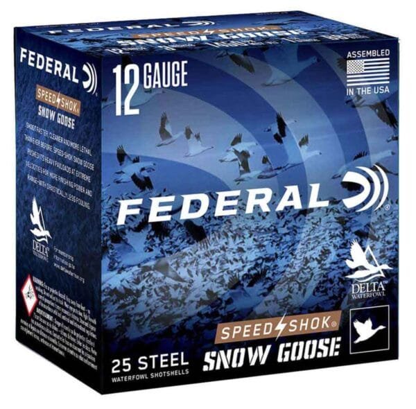 Federal speed-shok snow goose shotshells 12 ga 3" 1-1/4oz 1450 fps #bb 25/ct