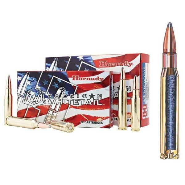 Hornady american whitetail rifle ammunition. 308 win 150 gr. Sp 2553 fps 20/ct