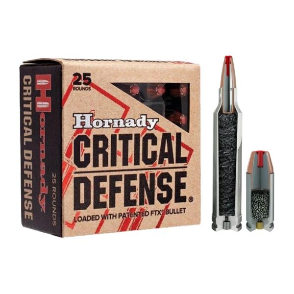 Hornady critical defense handgun ammunition 9mm luger 115 gr. Ftx 1140 fps 25/ct