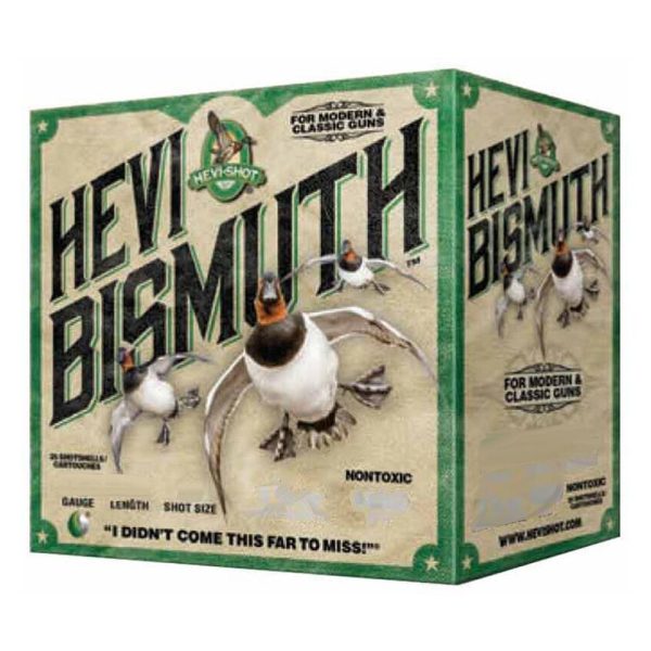 Hevi-shot hevi-bismuth shotshells 12ga 2-3/4" 1-1/4oz 1450 fps #6 25/ct