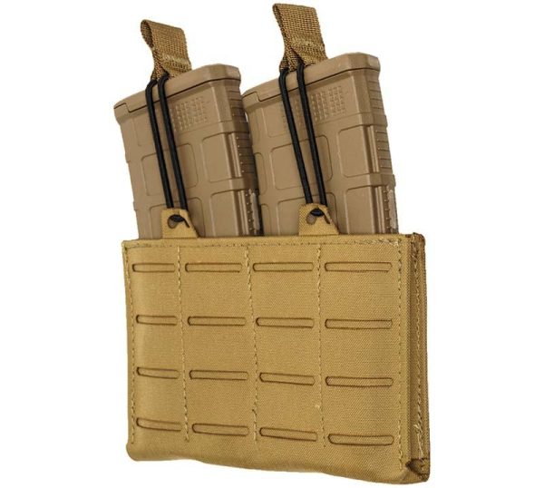 Tacshield rzr molle double rifle magazine pouch coyote brown