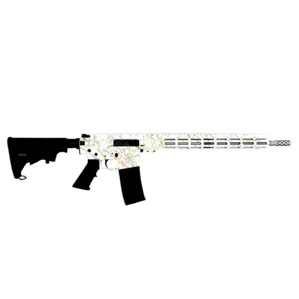 Great lakes ar-15 "saved by the splatter" rifle. 223 wylde 30rd magazine 16" barrel white/stainless steel