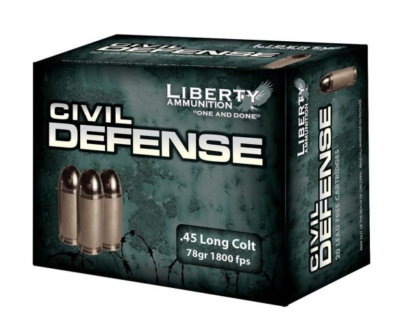 Liberty civil defense handgun ammunition. 45 colt 78 gr schp 1800 fps 20/ct