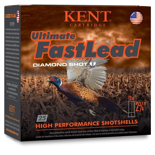 Kent ultimate fast lead shotshells 12 ga 2-3/4" 1-3/8oz 1475 fps #4 25/ct