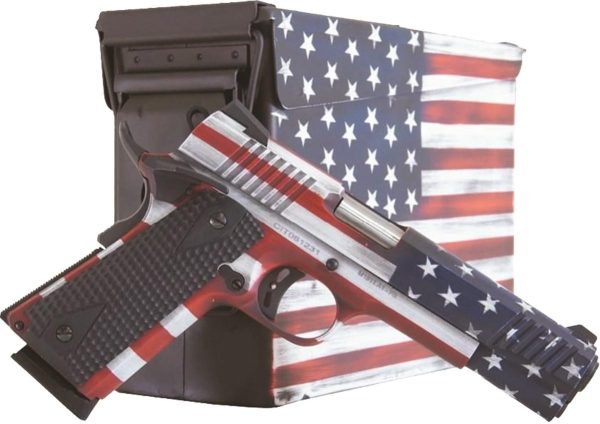 Citadel red white and blue cerakote 1911-a1 8rd magazine 5" barrel g10 grips with ammo can