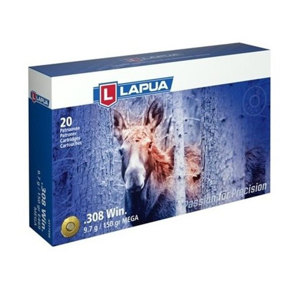 Lapua rifle ammo  308 winchester 150gr mega soft point bx/20
