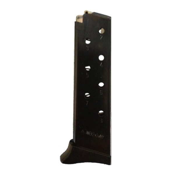 Mec-gar bersa thunder handgun magazine flush fit w/finger rest blued steel. 380 acp 8/rd