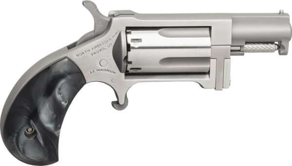 Naa sidewinder mini revolver. 22 wmr 1. 5" barrel w/black pearl grip