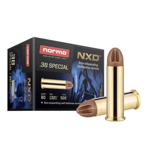 Norma nxd handgun ammunition. 38 spl 80gr nxd 20/ct