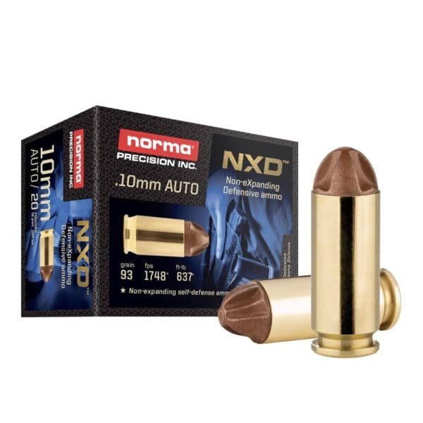 Norma nxd handgun ammunition 10mm auto 93gr nxd 1748 fps 20/ct