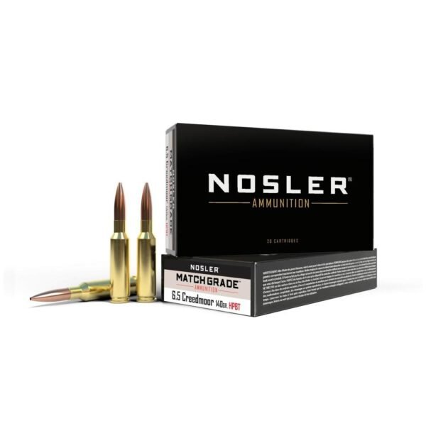 Nosler match grade rifle ammunition 6. 5 creedmoor 140 gr hpbt 2650 fps 20/ct