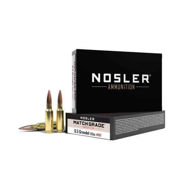 Nosler match grade rifle ammunition 6. 5mm grendel 123gr hpbt 2400 fps 20/ct