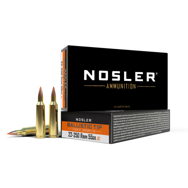 22-250 rem 55gr ballistic tip (20 ct. )  ammunition