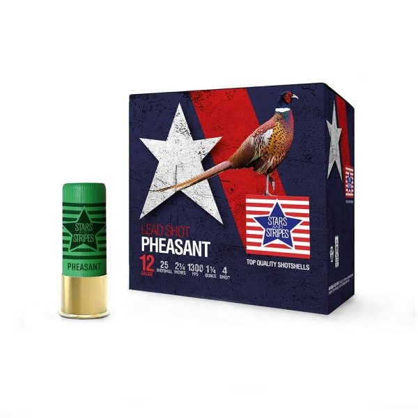 Ppu stars & stripes pheasant load shotshells 12ga 2-3/4'' 1-1/4oz 1300 fps #4 25/ct