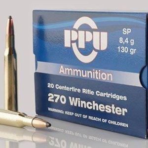 Ppu rifle ammunition. 270 win 130 gr sp 3060 fps 20/ct
