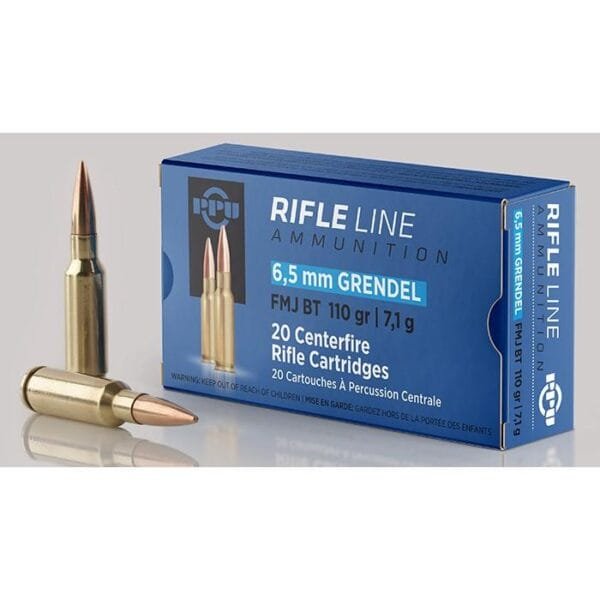 Ppu rifle ammunition 6. 5 grendel fmj 110gr 2756 fps 20/ct