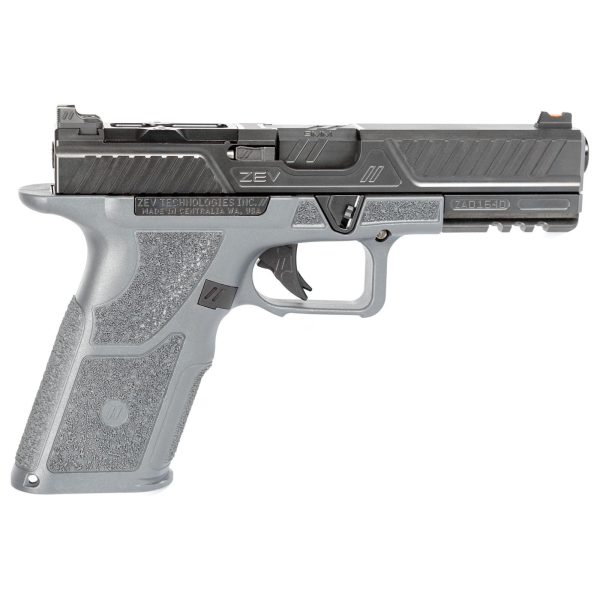 Zev technologies oz9 standard combat pistol 9mm luger 17rd magazines 4. 5" barrel black slide gray grip