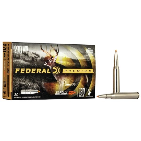 Federal premium vital-shok rifle ammunition. 270 win 130 gr tbt 3060 fps - 20/box