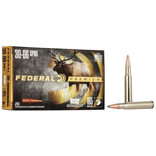 Federal premium vital-shok rifle ammunition. 30-06 sprg 165 gr pt 2830 fps - 20/box