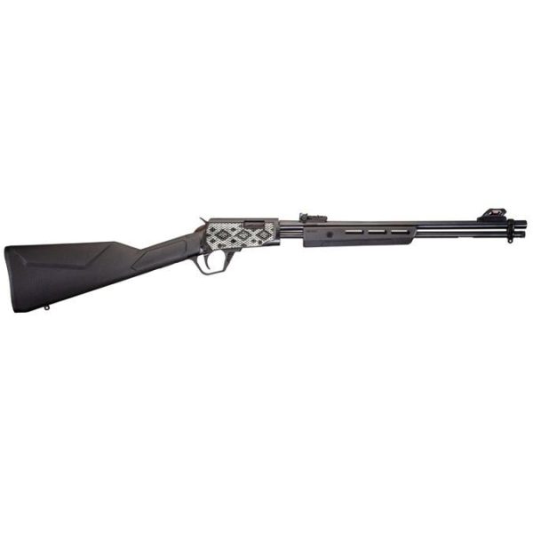 Rossi gallery pump rifle. 22 lr 15rd capacity 18" barrel black synthetic stock snakeskin engraving