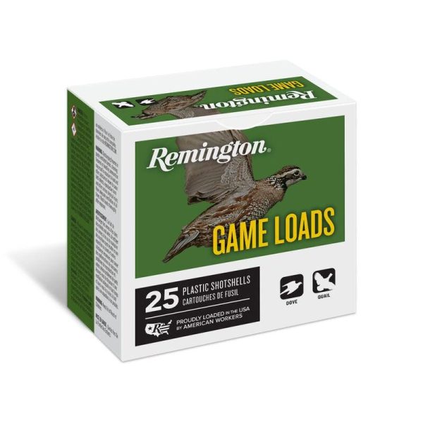 Remington lead game load 12 ga 2 3/4" 3 1/4 dr 1 oz #7. 5 1290 fps 25/ct