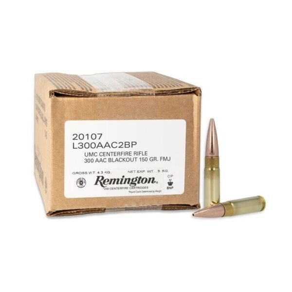 Remington umc loose bulk rifle ammunition. 300 aac blackout 150 gr. Fmj 1905 fps 200/ct (bulk pack)