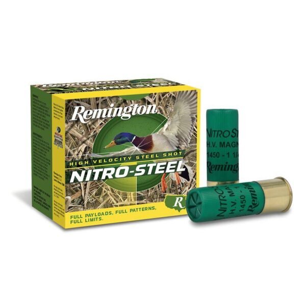 Remington nitro-steel hi-velocity magnum load shotshell 12ga 2-3/4" 1-1/4 oz #bb 1275 fps 25/ct