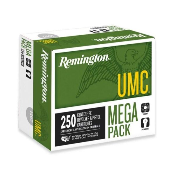 Remington umc handgun ammunition. 40 s&w 165 gr fmj 1150 fps 250/ct