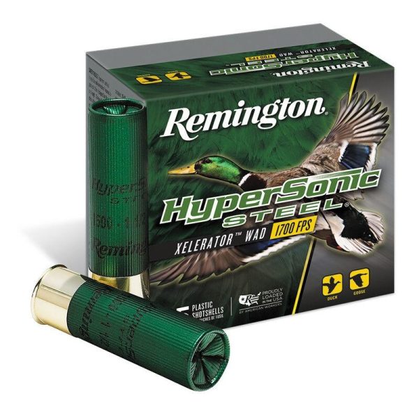 Remington hypersonic steel shotshells 12 ga 3-1/2 in 1-3/8 oz #bb 1700 fps 25/ct