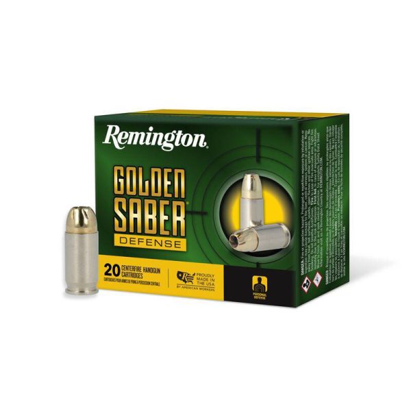 Remington golden saber defense ammunition. 380 auto 102gr bjhp 815 fps 20/ct