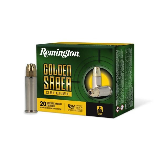 Remington golden saber defense ammunition. 38 spl(+p) 125gr bjhp 975 fps 20/ct