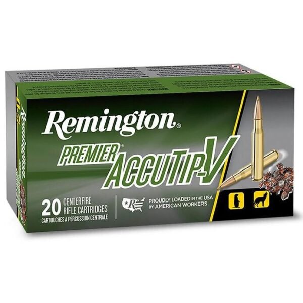 Remington premier accutip varmint rifle ammunition. 243 win 75 gr atv 3375 fps 20/ct