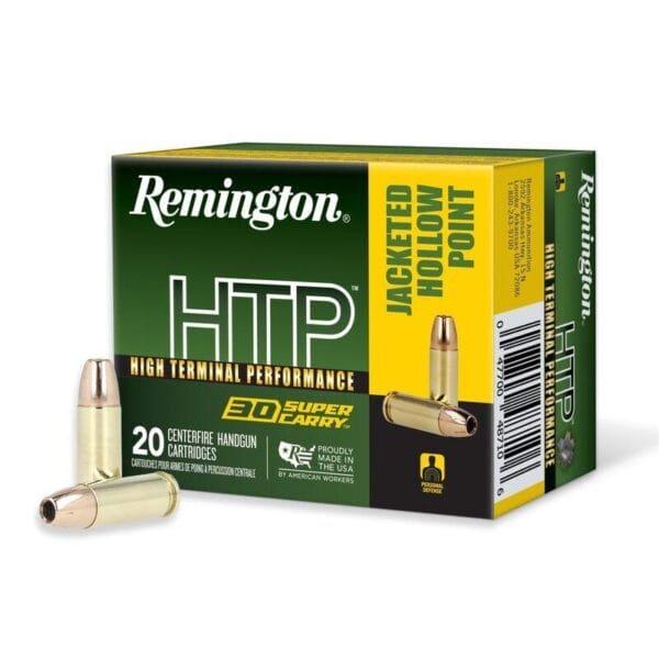 Remington htp handgun ammunition. 30 sc 100gr jhp 1235 fps 20/ct