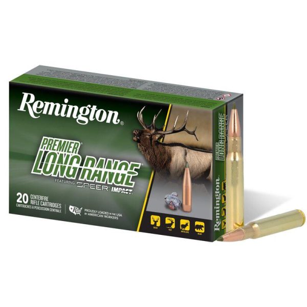 Remington premier long range w/speer impact rifle ammunition. 30-06 sprg 172gr pt 2825 fps 20/ct