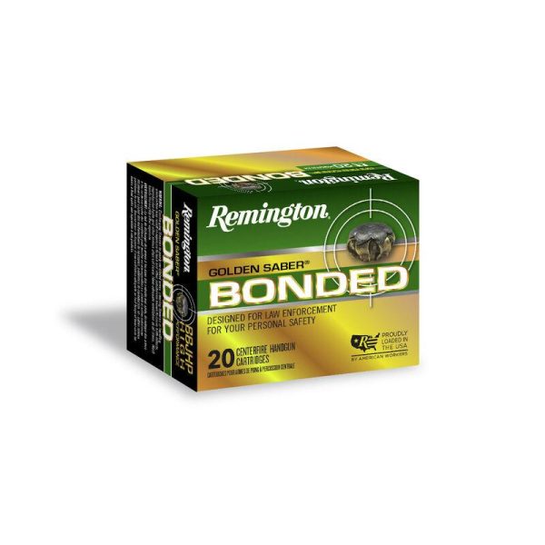 Remington golden saber defense bonded handgun ammunition 10mm auto 180gr bjhp 1150 fps 20/ct