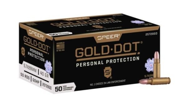 Speer gold dot handgun ammunition 5. 7x28mm 40gr hp 50/ct