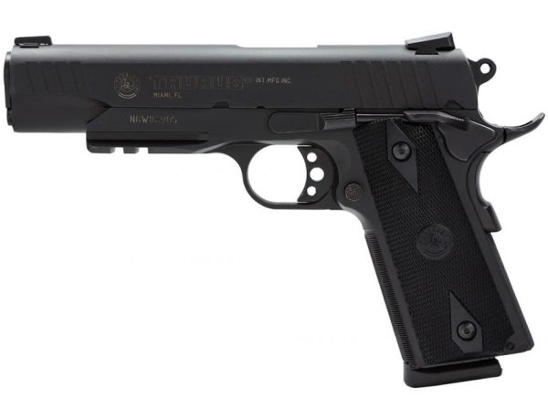 Taurus m1911 handgun. 45 acp 8rd magazine 5" barrel black novak sights picrail
