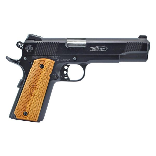 Tristar american classic ii 1911 handgun 9mm luger 10/rd magazine 5" barrel black with wood grip
