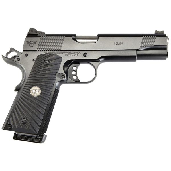 Wilson combat 1911 cqb full size handgun 9mm luger 10rd magazine 5" barrel black armor tuff