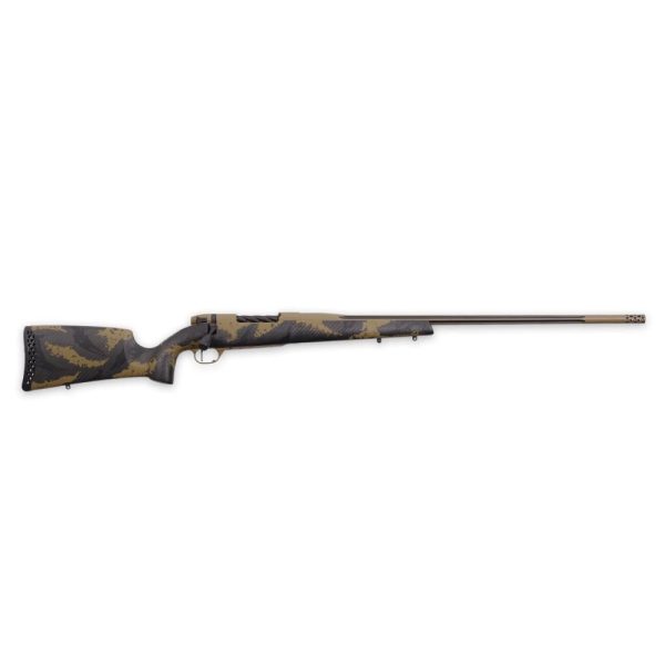 Weatherby mark v apex rifle 6. 5 wby rpm 4rd magazine 24" barrel tan and brown with muzzle brake