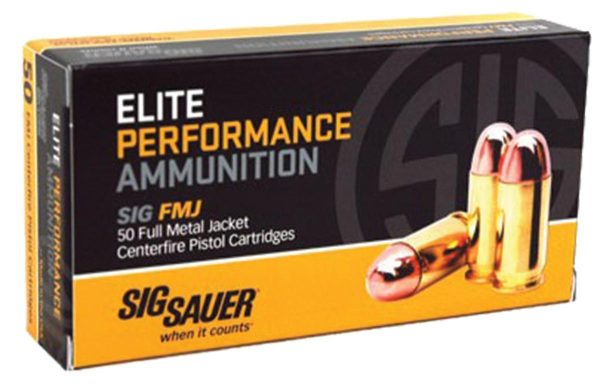 Sig sauer elite performance handgun ammunition. 40 s&w 180 gr fmj 985 fps 50/ct