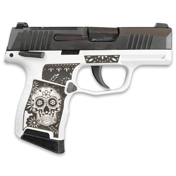 Sig sauer exclusive "sugar skull" p365-380 handgun 380 auto 10rd magazine 3. 1" barrel black manual safety