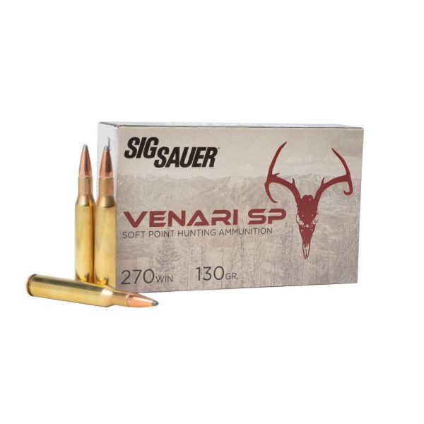 Sig sauer venari sp rifle ammunition. 270 win 130gr sp 2846 fps 20/ct