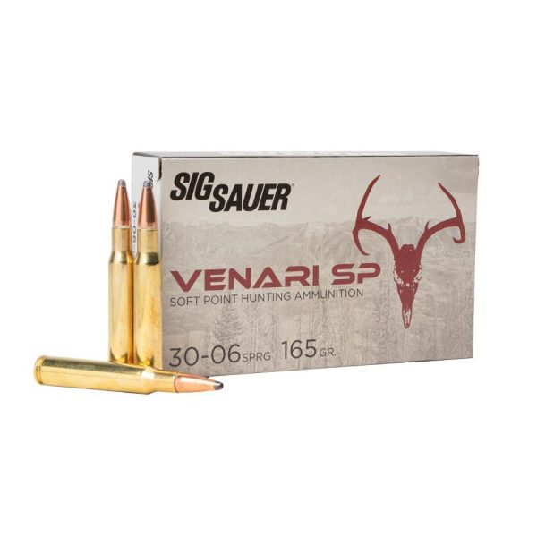 Sig sauer venari sp rifle ammunition. 30-06 sprg 165gr sp 2900 fps 20/ct