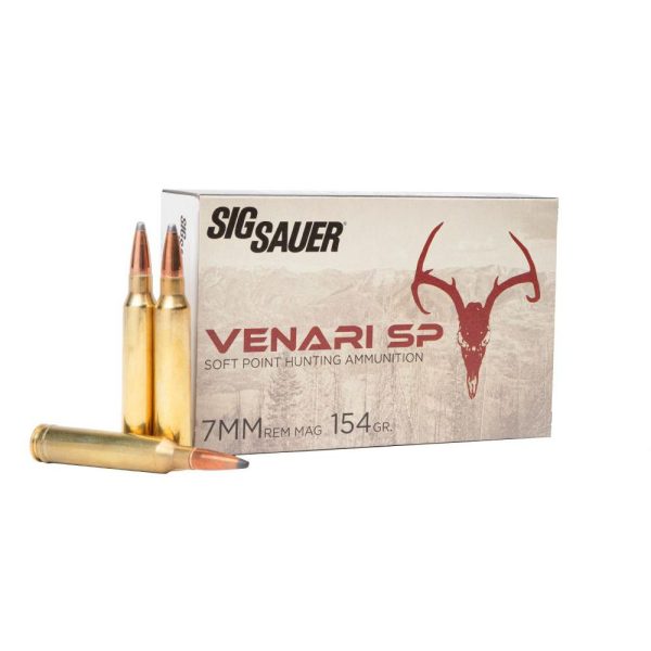 Sig sauer venari sp rifle ammunition 7mm rem mag 154gr sp 3045 fps 20/ct