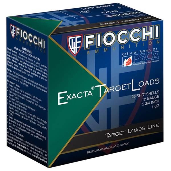 Fiocchi little rino exacta target 12ga 2-3/4" 1 oz 1250 fps #7. 5 25/ct