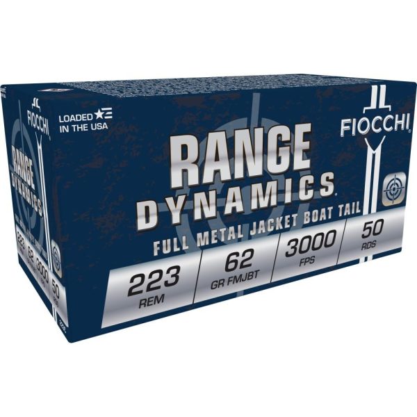 Fiocchi rifle shooting dynamics rifle ammunition. 223 rem 62 gr fmjbt 3000 fps - 50/box